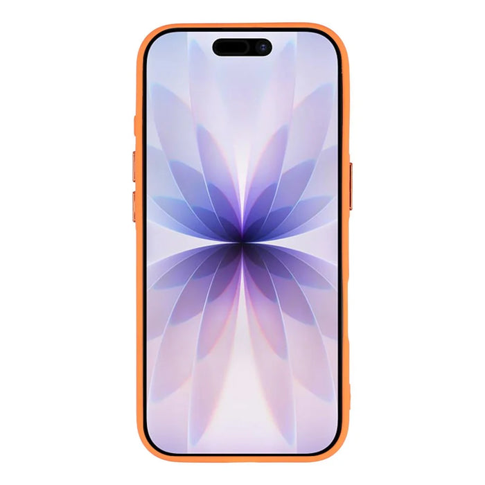 For iPhone 17 Magnetic Case TPU + PC Shockproof Phone Cover with Electroplated Buttons - Orange - 3