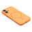 For iPhone 17 Magnetic Case TPU + PC Shockproof Phone Cover with Electroplated Buttons - Orange - 4