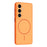 For Samsung Galaxy S25 FE Magnetic Case TPU + PC Shockproof Phone Cover with Electroplated Buttons - Orange - 1