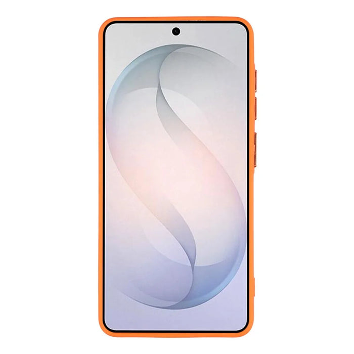 For Samsung Galaxy S25 FE Magnetic Case TPU + PC Shockproof Phone Cover with Electroplated Buttons - Orange - 3