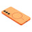For Samsung Galaxy S25 FE Magnetic Case TPU + PC Shockproof Phone Cover with Electroplated Buttons - Orange - 4