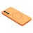 For Samsung Galaxy A57 5G Magnetic Case TPU + PC Shockproof Phone Cover with Electroplated Buttons - Orange - 4