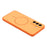 For Samsung Galaxy A57 5G Magnetic Case TPU + PC Shockproof Phone Cover with Electroplated Buttons - Orange - 5