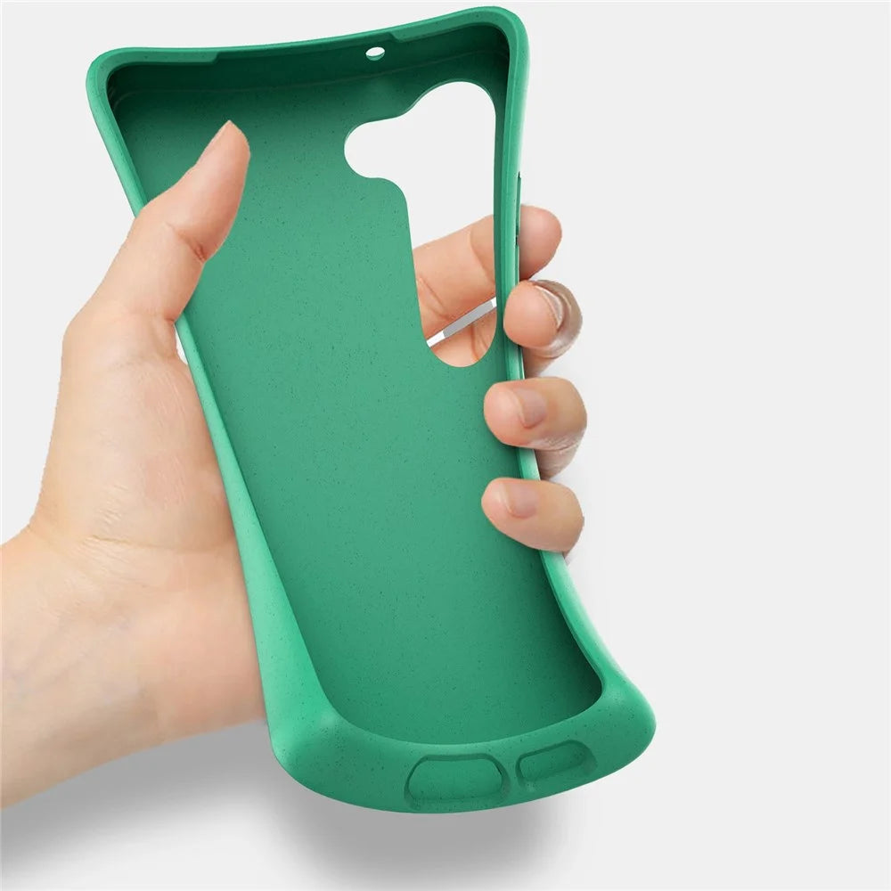 For Samsung Galaxy S22 5G Biodegradable Wheat Straw+TPU Cell Phone Shell Anti-fall Matte Mobile Phone Case - Green - 2