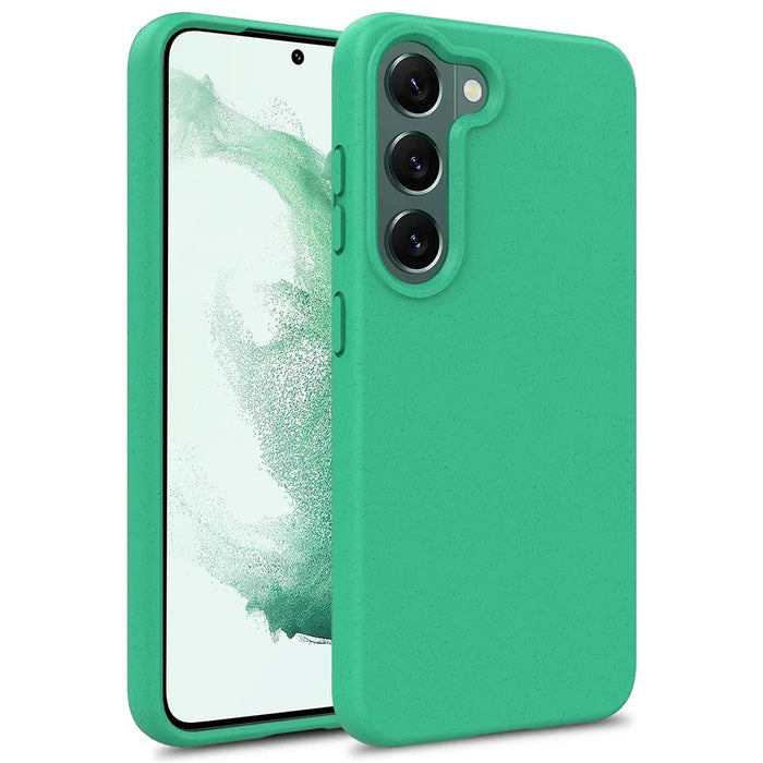 For Samsung Galaxy S23 Biodegradable Wheat Straw+TPU Cell Phone Shell Bump Proof Matte Mobile Phone Case - Green - 1