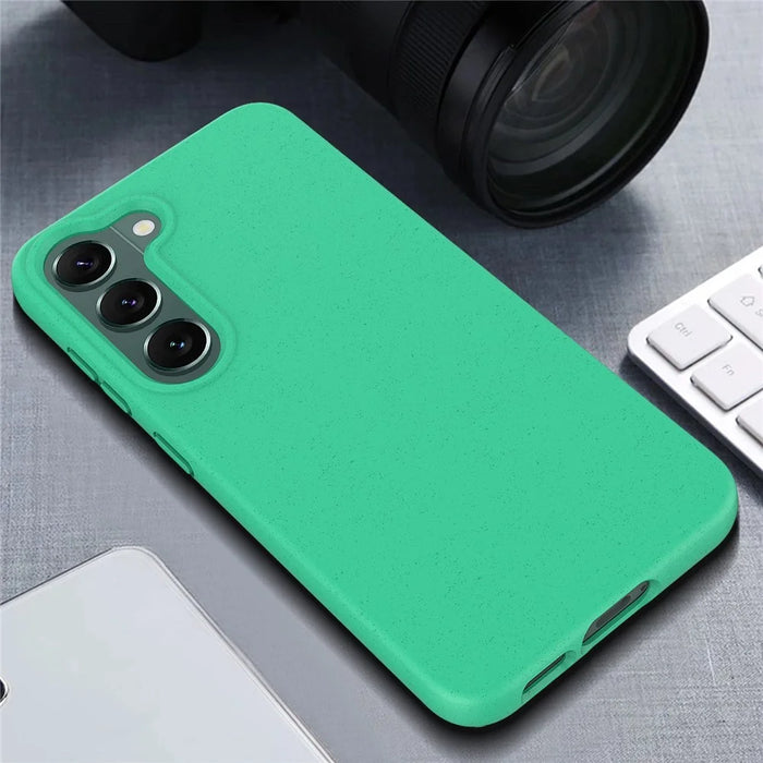 For Samsung Galaxy S23 Biodegradable Wheat Straw+TPU Cell Phone Shell Bump Proof Matte Mobile Phone Case - Green - 3