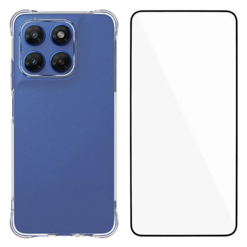 WANLONFENG for Motorola Moto G37 Power 5G WL Series Case 2.0mm TPU Phone Cover with Tempered Glass Film - Transparent - 1