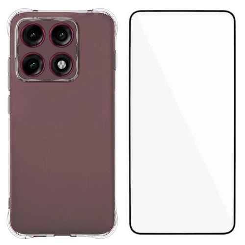 WANLONFENG for Motorola Edge 70 Pro 5G WL Series Case 2.0mm TPU Phone Cover with Tempered Glass Film - Transparent - 1