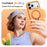 For iPhone 18 Pro / 17 Pro Magnetic Case Ring Holder Kickstand PC + TPU Dual-Layer Protective Phone Cover - Orange - 5