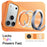 For iPhone 18 Pro Max / 17 Pro Max Magnetic Case Ring Holder Kickstand PC + TPU Dual-Layer Protective Phone Cover - Orange - 2