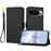 For Google Pixel 11 Pro XL Leather Case Litchi Texture Wallet Stand Anti Drop Phone Cover with Wrist Strap - Black - 1