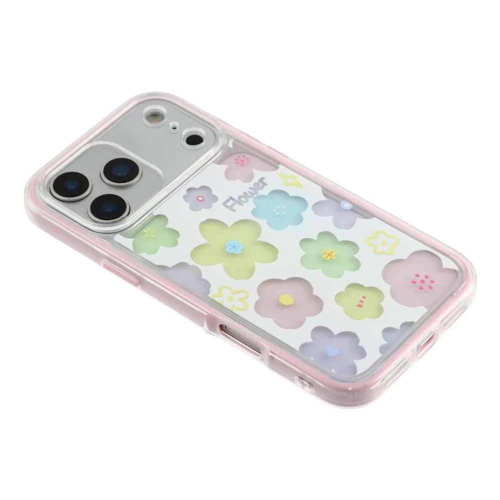 For iPhone 17 Pro Max Case Colorful Floral Pattern Soft TPU Shockproof Phone Cover - Pink - 4