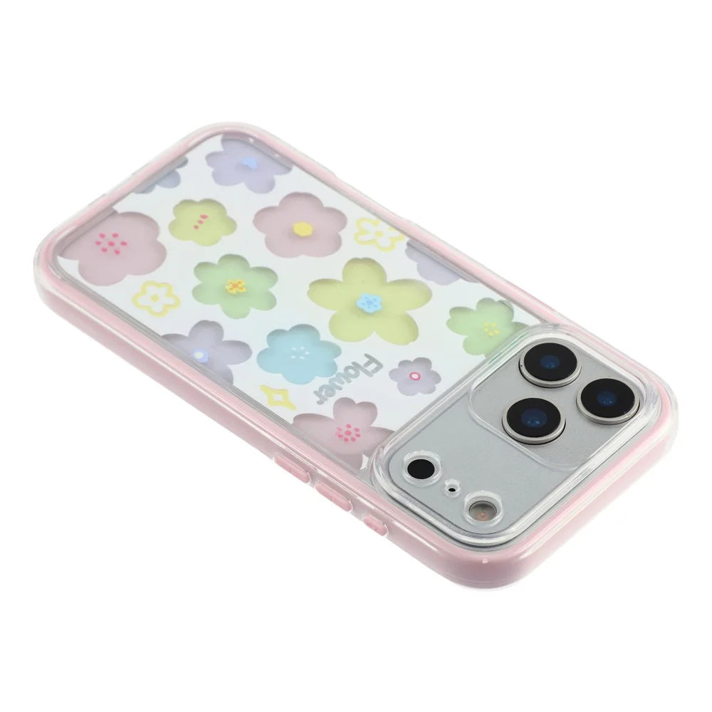 For iPhone 17 Pro Max Case Colorful Floral Pattern Soft TPU Shockproof Phone Cover - Pink - 5