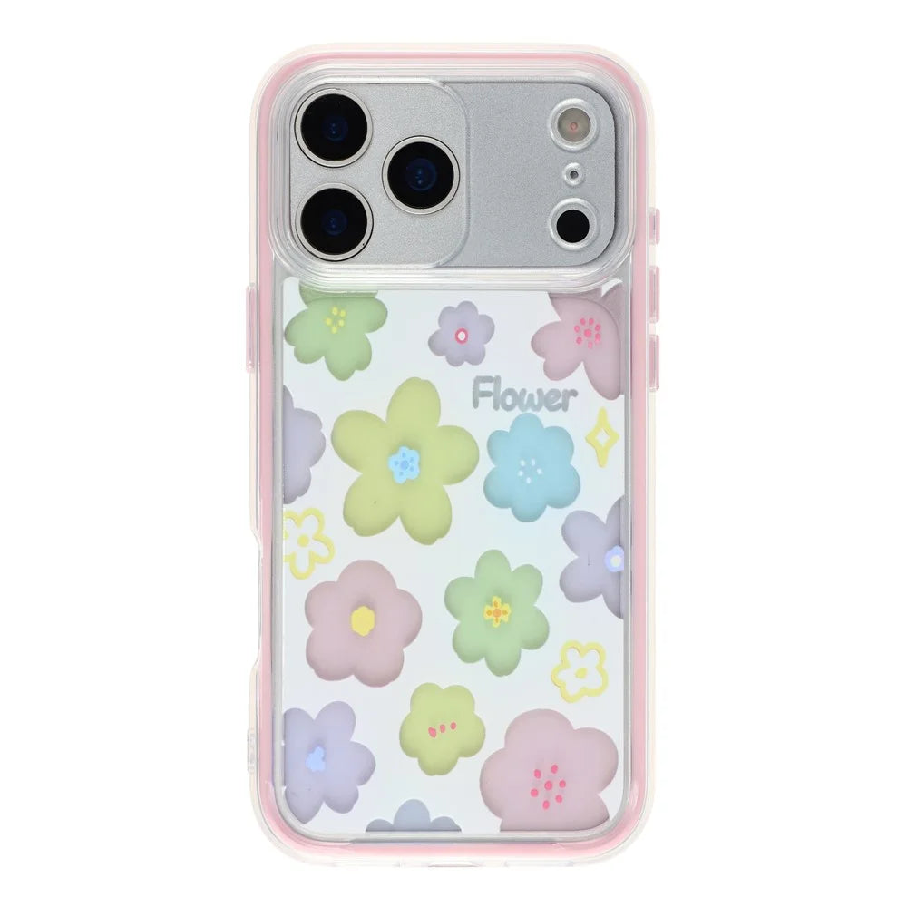 For iPhone 17 Pro Case Colorful Floral Pattern Soft TPU Shockproof Phone Cover - Pink - 1