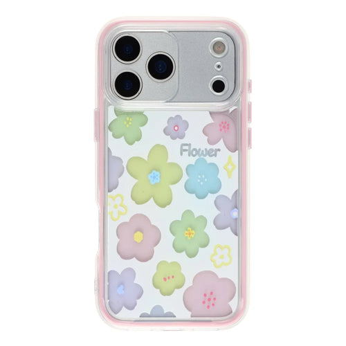 For iPhone 17 Pro Case Colorful Floral Pattern Soft TPU Shockproof Phone Cover - Pink - 1