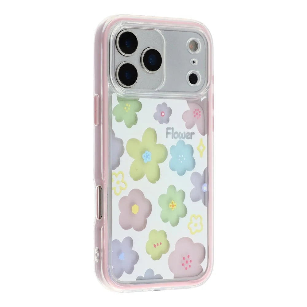 For iPhone 17 Pro Case Colorful Floral Pattern Soft TPU Shockproof Phone Cover - Pink - 3