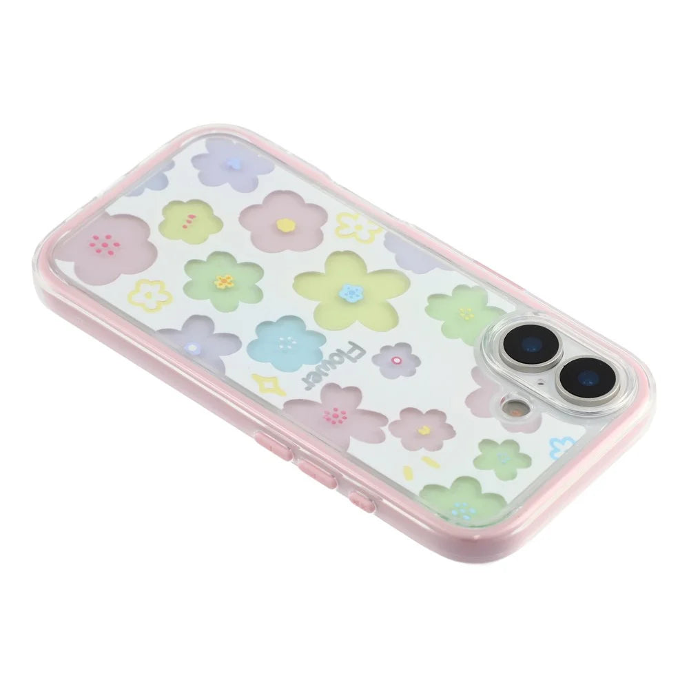 For iPhone 17 Case Colorful Floral Pattern Soft TPU Shockproof Phone Cover - Pink - 5