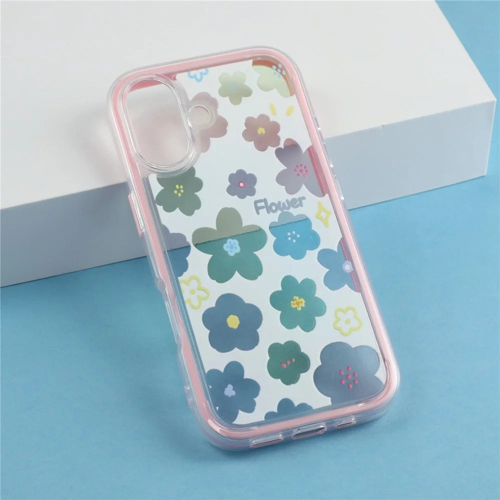 For iPhone 17 Case Colorful Floral Pattern Soft TPU Shockproof Phone Cover - Pink - 6