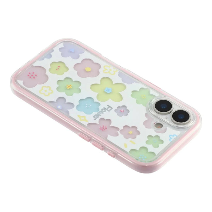 For iPhone 16 Case Colorful Floral Pattern Soft TPU Shockproof Phone Cover - Pink - 5
