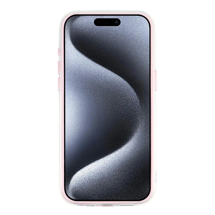 For iPhone 15 Pro Case Colorful Floral Pattern Soft TPU Shockproof Phone Cover - Pink - 2