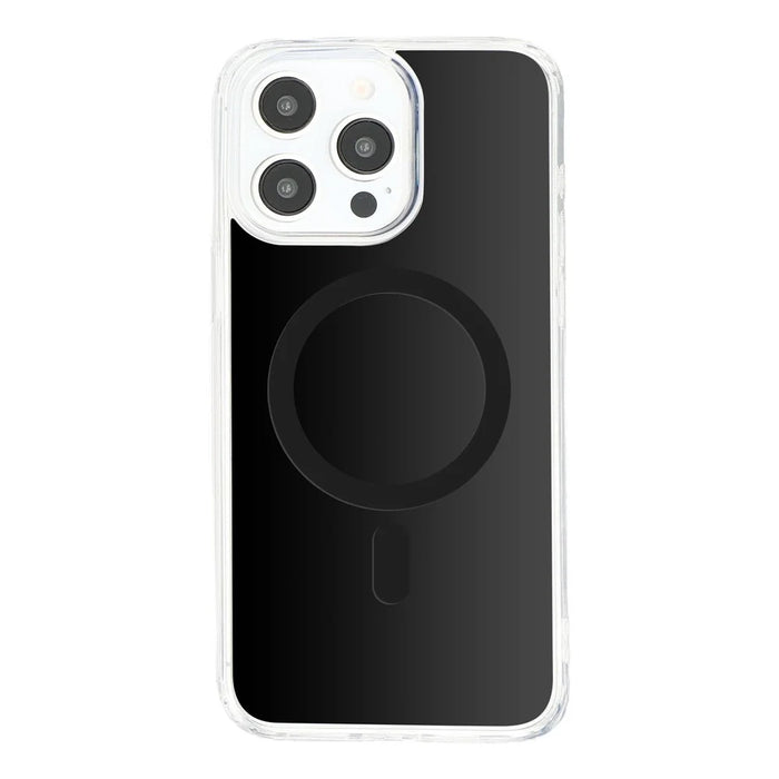 For iPhone 15 Pro Magnetic Case PC + TPU Drop-Resistant Protective Phone Cover - Black - 2