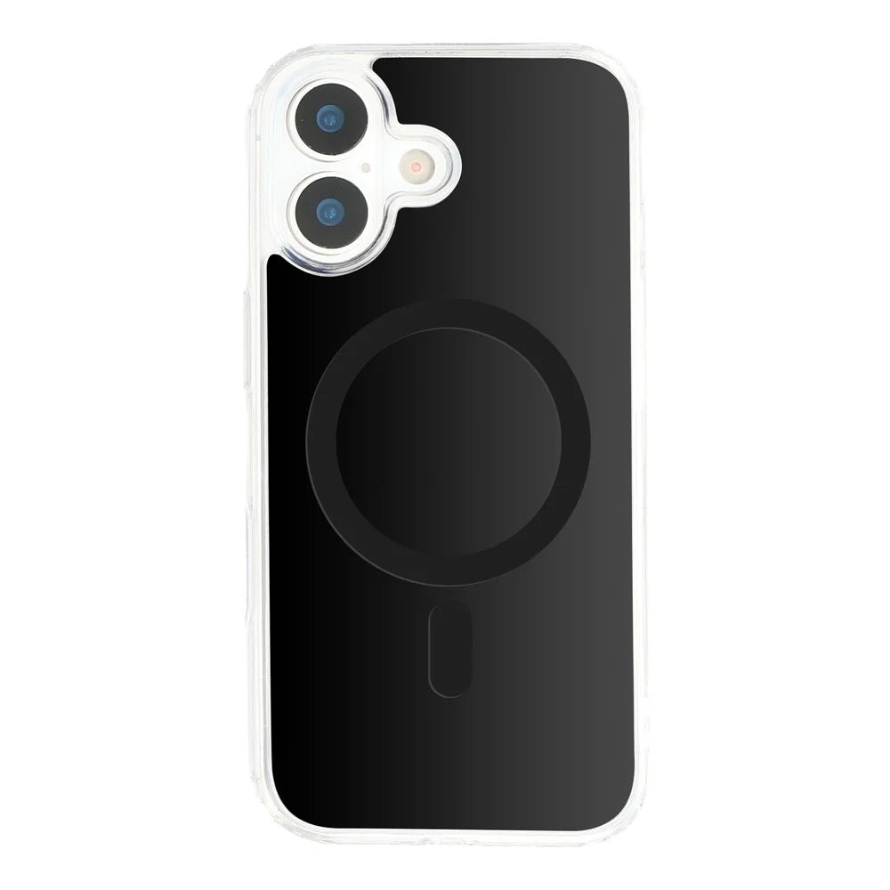 For iPhone 16 Magnetic Case PC + TPU Drop-Resistant Protective Phone Cover - Black - 2