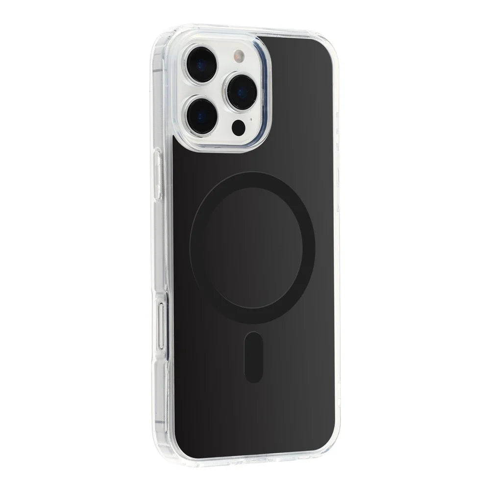 For iPhone 16 Pro Max Magnetic Case PC + TPU Drop-Resistant Protective Phone Cover - Black - 1