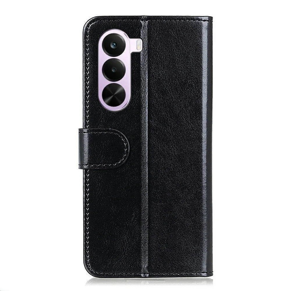 For OnePlus Nord CE6 Lite 5G Case Crazy Horse Texture PU Leather Phone Stand Cover - Black - 6