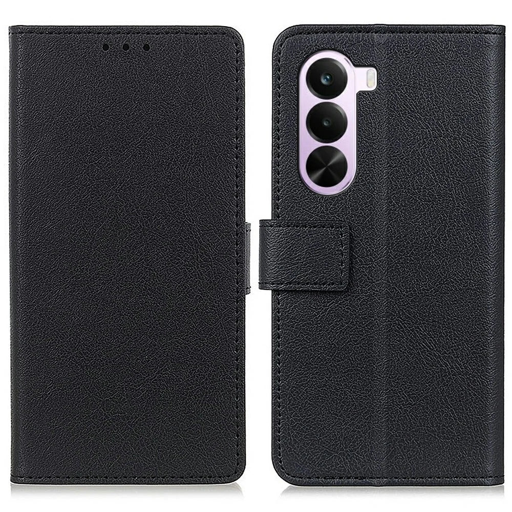 For OnePlus Nord CE6 Lite 5G Case PU Leather Stand Wallet Phone Cover - Black - 1