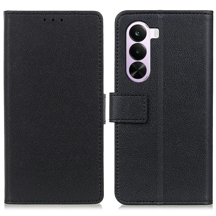 For OnePlus Nord CE6 Lite 5G Case PU Leather Stand Wallet Phone Cover - Black - 1
