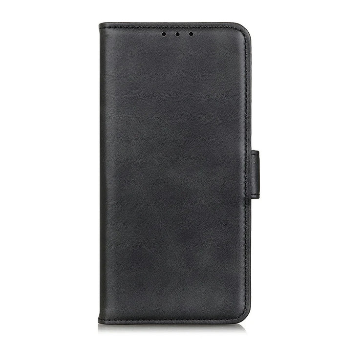 For OnePlus Nord CE6 Lite 5G Case Stand Cowhide Texture PU Leather Phone Cover - Black - 5