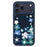 MUTURAL For iPhone 17 Pro Magnetic Case Flower Pattern Design Liquid Silicone + Glass + PC Phone Cover - Dark Blue - 2