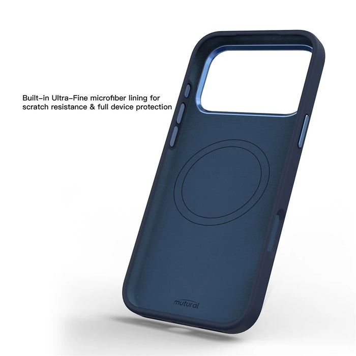 MUTURAL For iPhone 17 Pro Magnetic Case Graffiti Art Liquid Silicone + Glass + PC Shockproof Phone Cover - Abstract Blue - 4