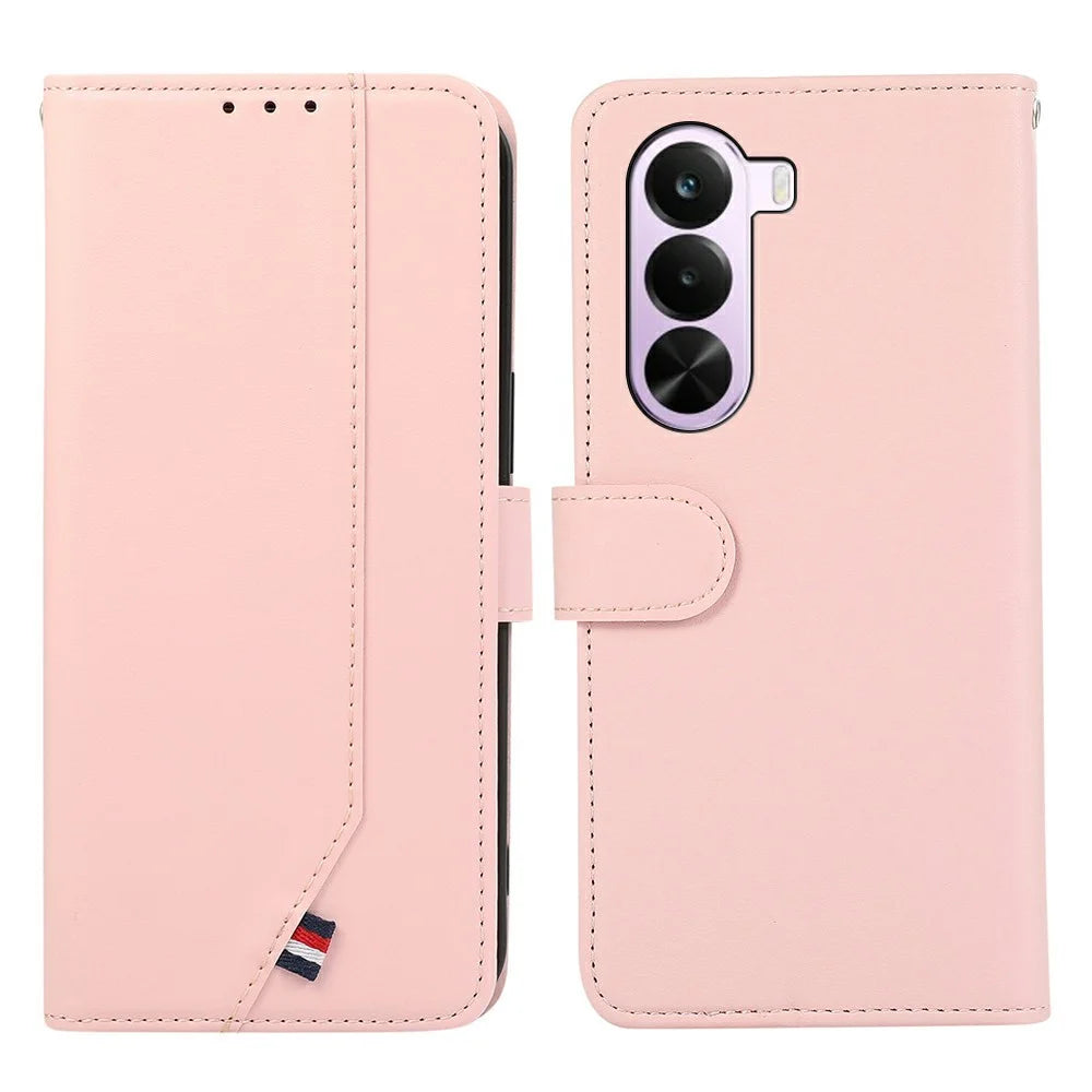 For OnePlus Nord CE6 Lite 5G Case RFID Blocking Flip Leather Phone Cover - Pink - 1