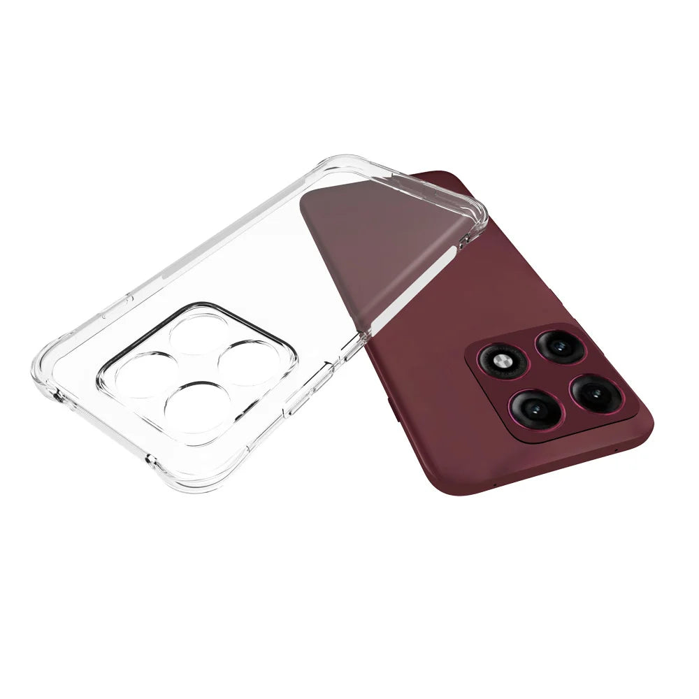 WANLONFENG for Motorola Edge 70 Pro 5G WL2 Series TPU Case 2.0mm Phone Cover with 2Pcs Tempered Glass Films - Transparent - 5