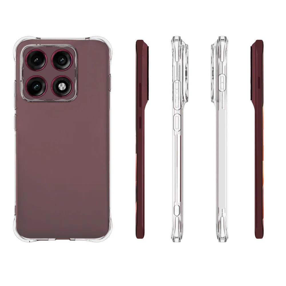 WANLONFENG for Motorola Edge 70 Pro 5G WL2 Series TPU Case 2.0mm Phone Cover with 2Pcs Tempered Glass Films - Transparent - 6