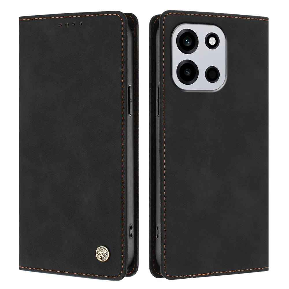 For OnePlus Nord CE6 5G / Nord 6 5G / Turbo 6V 5G / Turbo 6 5G Case HX RFID Blocking Wallet Stand Leather Flip Phone Cover - Black - 1