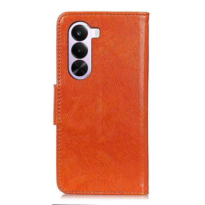 For OnePlus Nord CE6 Lite 5G Case Nappa Texture Split Leather Wallet Phone Cover - Orange - 7