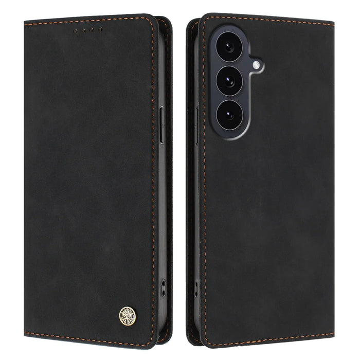 For Samsung Galaxy S26 FE Case HX RFID Blocking Wallet Stand Leather Flip Phone Cover - Black - 1