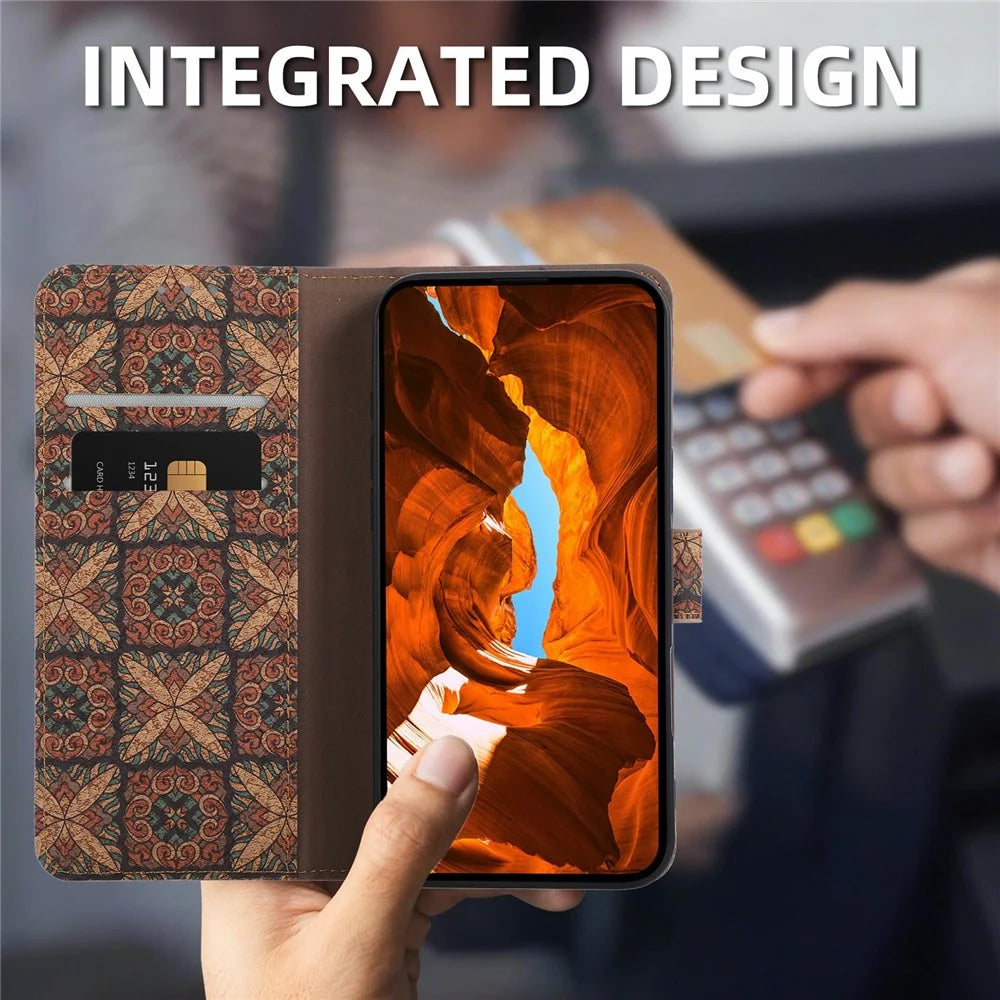 For OnePlus Nord CE6 Lite 5G Leather Wallet Case Bohemian-style TPU PU Phone Cover with Stand - Hearts - 4