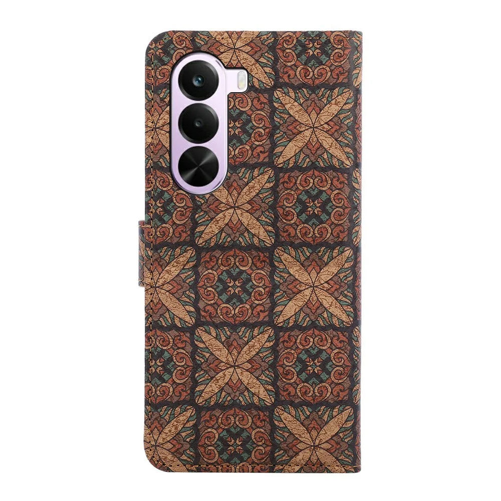 For OnePlus Nord CE6 Lite 5G Leather Wallet Case Bohemian-style TPU PU Phone Cover with Stand - Hearts - 7
