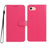 For iPhone 16e  /  17e Wallet Case Diamond Texture Leather Stand Flip Phone Cover with Wrist Strap - Rose - 1