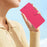 For iPhone 16e  /  17e Wallet Case Diamond Texture Leather Stand Flip Phone Cover with Wrist Strap - Rose - 5