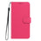For iPhone 16e  /  17e Wallet Case Diamond Texture Leather Stand Flip Phone Cover with Wrist Strap - Rose - 7