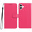 For iPhone 17 Wallet Case Diamond Texture Leather Stand Flip Phone Cover with Wrist Strap - Rose - 1