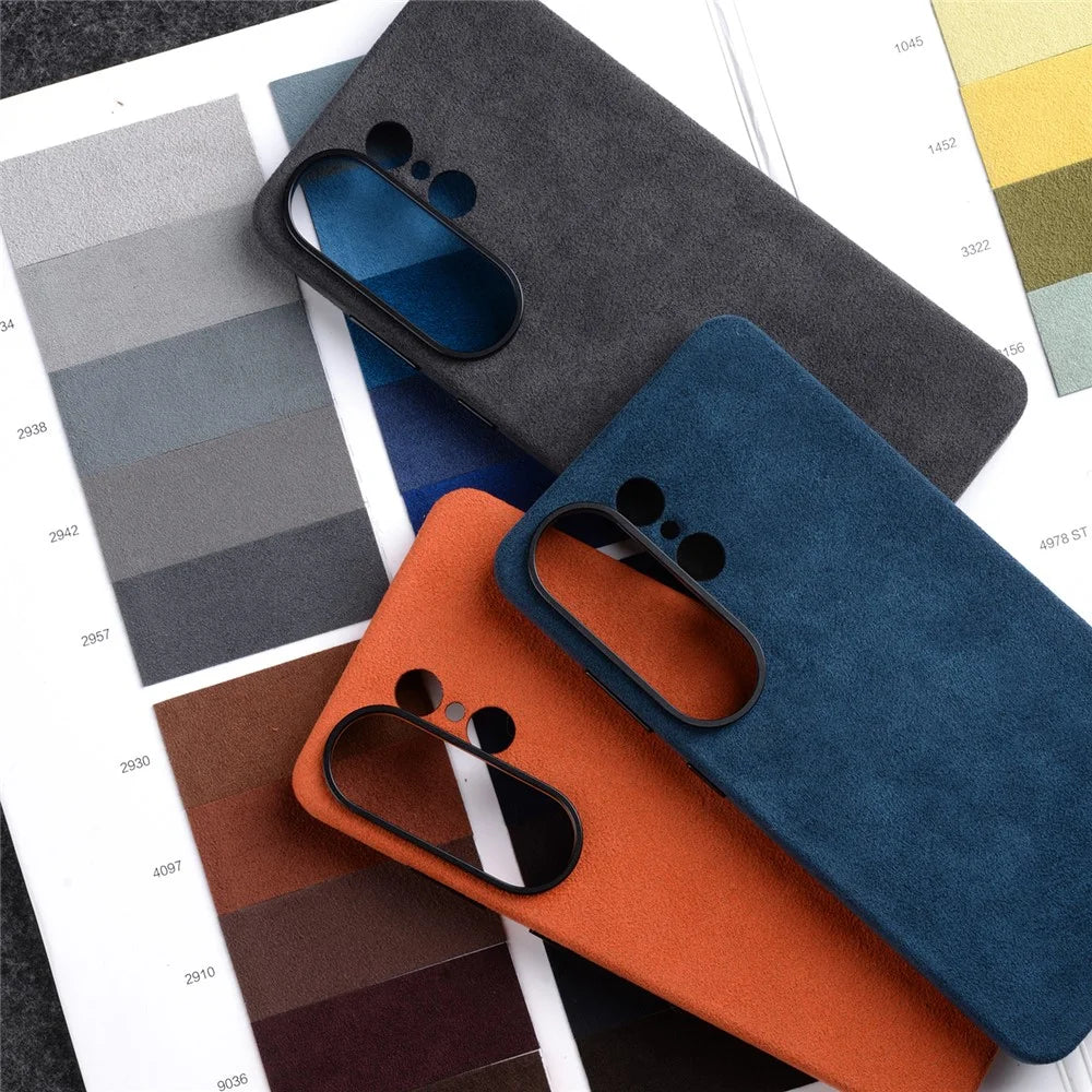 MELKCO For Samsung	Galaxy S26 Ultra Magnetic Case Alcantara Leather + PC Phone Cover with Metal Keys - Orange - 3
