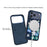 MUTURAL For iPhone 17 Pro Max Magnetic Case Flower Pattern Design Liquid Silicone + Glass + PC Phone Cover - Dark Blue - 3