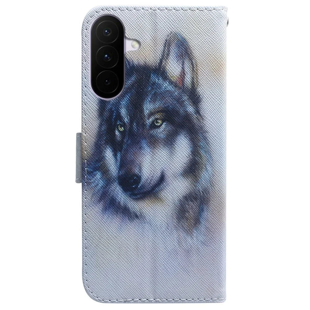 For Samsung Galaxy A27 5G Wallet Case Pattern Print Leather Phone Cover - Wolf - 7