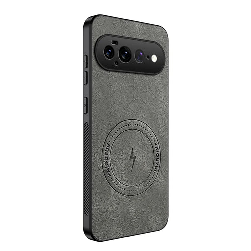 WANLONFENG for Google Pixel 11 Pro XL SD1 Series Magnetic Case Nappa Texture PC TPU Phone Cover - Grey - 1