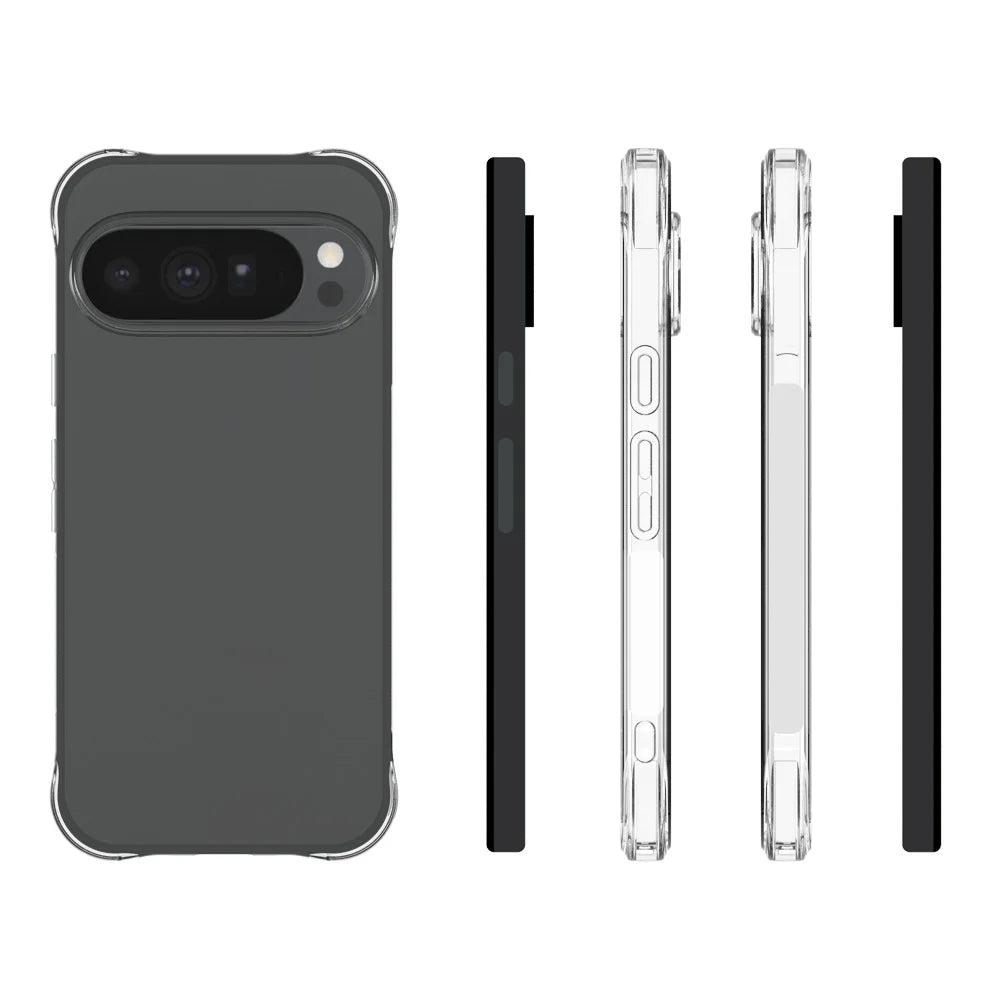 WANLONFENG for Google Pixel 11 Pro XL Case with 2Pcs Tempered Glass Films  WL2 Series  2.0mm TPU Phone Cover (Big Lens Hole) - Transparent - 6